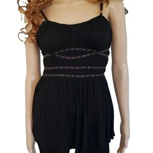 Miss  Me Black Studded Camisole Tank Top Small
